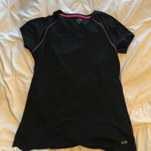 Black Champion Fitted Workout Top